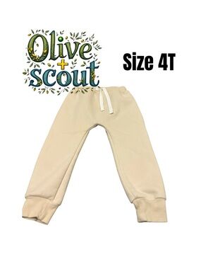 Olive + Scout Cream Kids Jogger Pants - Size 4T